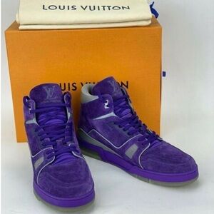 Louis Vuitton Purple Suede High-Top Sneakers